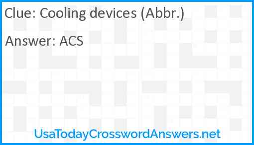Cooling devices (Abbr.) Answer