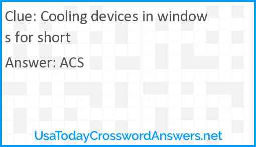 Cooling devices in windows for short Answer