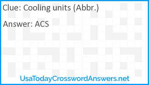 Cooling units (Abbr.) Answer