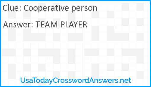 Cooperative person Answer