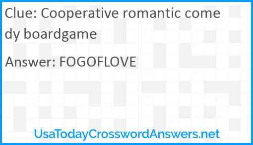 Cooperative romantic comedy boardgame Answer