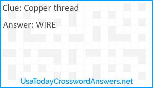 Copper thread Answer
