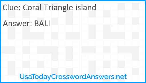 Coral Triangle island Answer