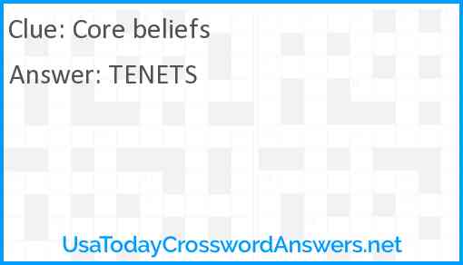 Core beliefs Answer