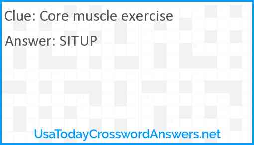 Core muscle exercise Answer