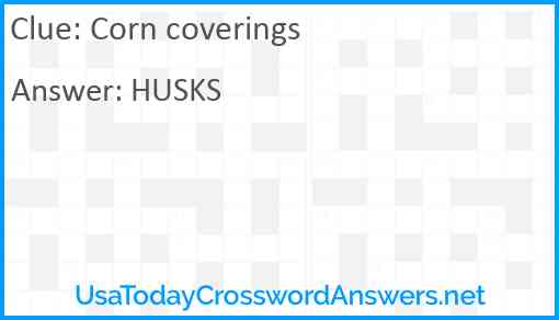 Corn coverings Answer
