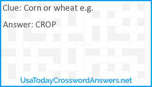 Corn or wheat e.g. Answer