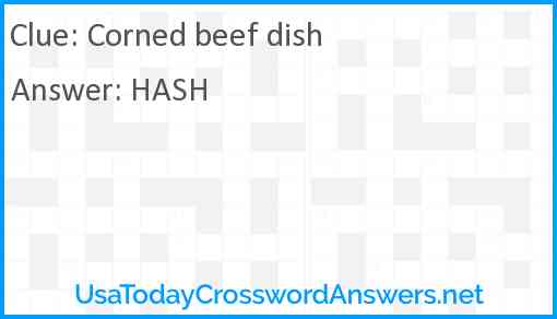 Corned beef dish Answer