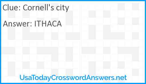Cornell's city Answer