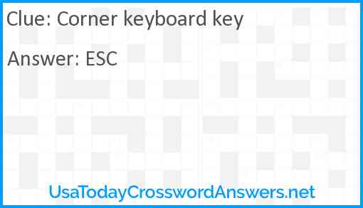 Corner keyboard key Answer
