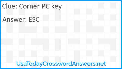 Corner PC key Answer