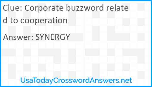 Corporate buzzword related to cooperation Answer