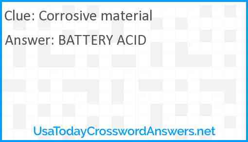 Corrosive material Answer