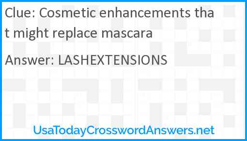 Cosmetic enhancements that might replace mascara Answer