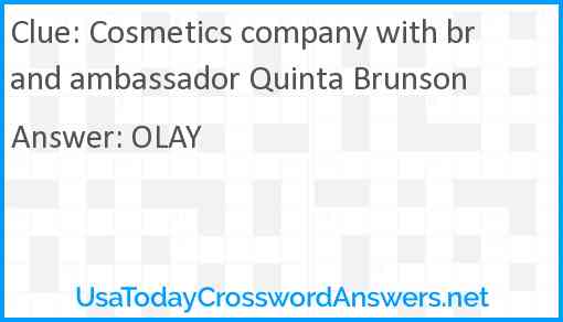 Cosmetics company with brand ambassador Quinta Brunson Answer