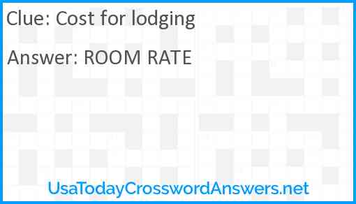 Cost for lodging Answer