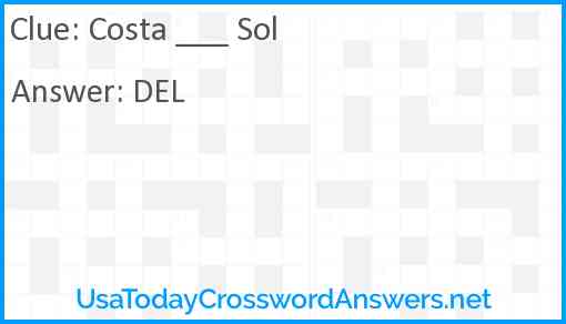 Costa ___ Sol Answer