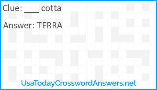 ___ cotta Answer