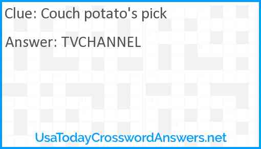 Couch potato's pick Answer