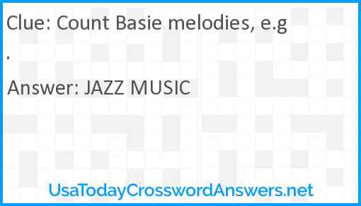 Count Basie melodies, e.g. Answer