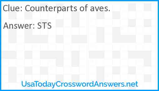 Counterparts of aves. Answer