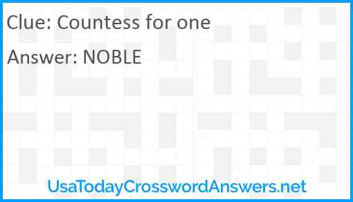 Countess for one Answer