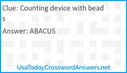 Counting device with beads Answer
