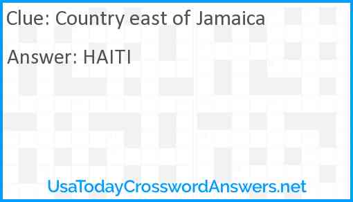 Country east of Jamaica Answer