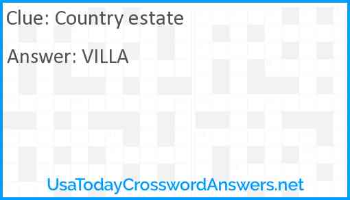 Country estate Answer