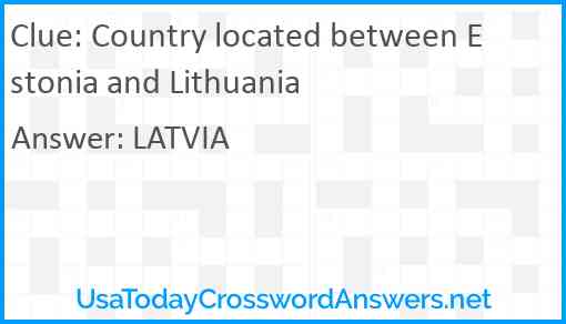 Country located between Estonia and Lithuania Answer