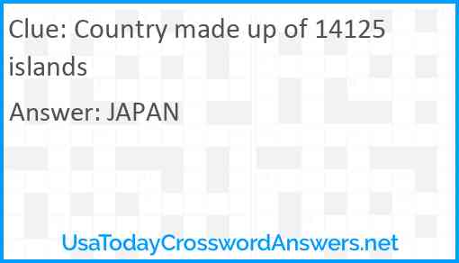Country made up of 14125 islands Answer