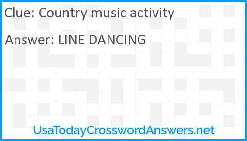 Country music activity Answer