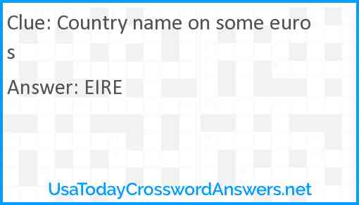 Country name on some euros Answer