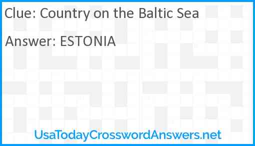 Country on the Baltic Sea Answer