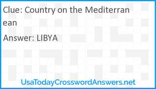 Country on the Mediterranean Answer