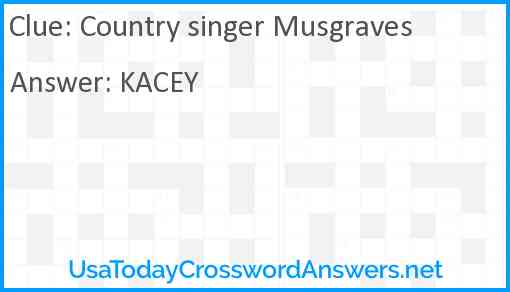 Country singer Musgraves Answer