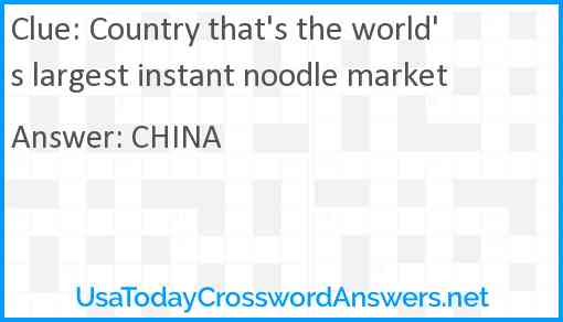 Country that's the world's largest instant noodle market Answer