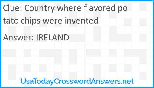 Country where flavored potato chips were invented Answer