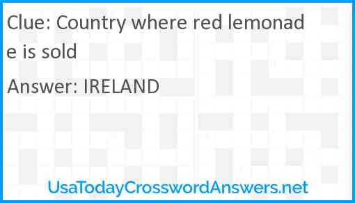 Country where red lemonade is sold Answer