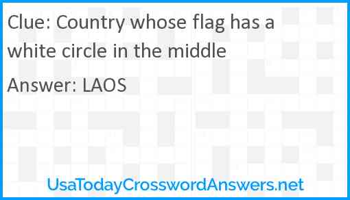Country whose flag has a white circle in the middle Answer