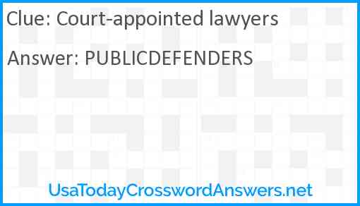 Court-appointed lawyers Answer