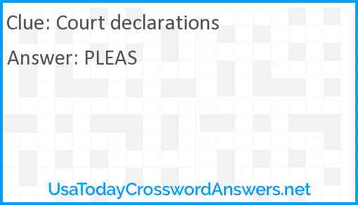 Court declarations Answer