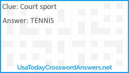 Court sport Answer