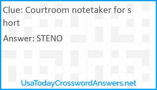 Courtroom notetaker for short Answer