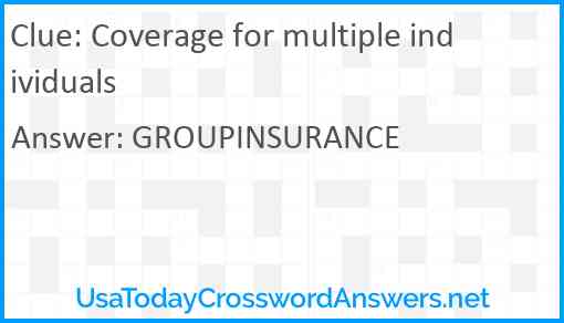 Coverage for multiple individuals Answer
