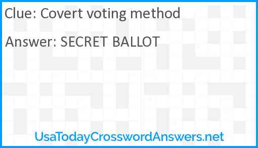 Covert voting method Answer