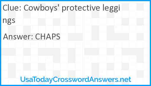 Cowboys' protective leggings Answer