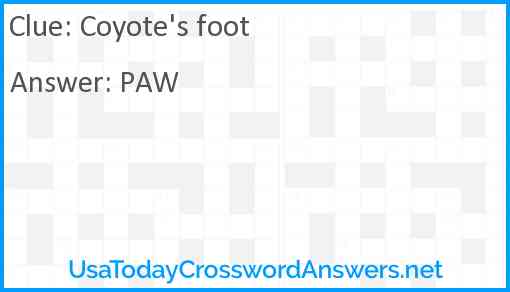 Coyote's foot Answer