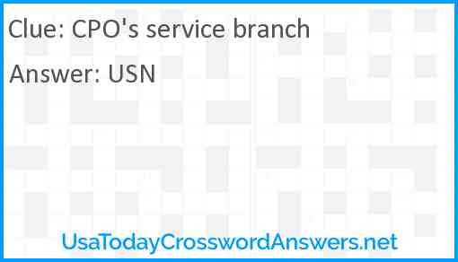 CPO's service branch Answer