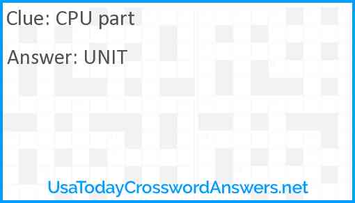 CPU part Answer